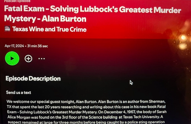 Screenshot of a Spotify podcast featuring "Fatal Exam"