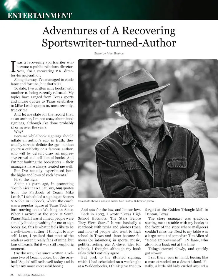 Alan Burton - Melissa Magazine Pg 1